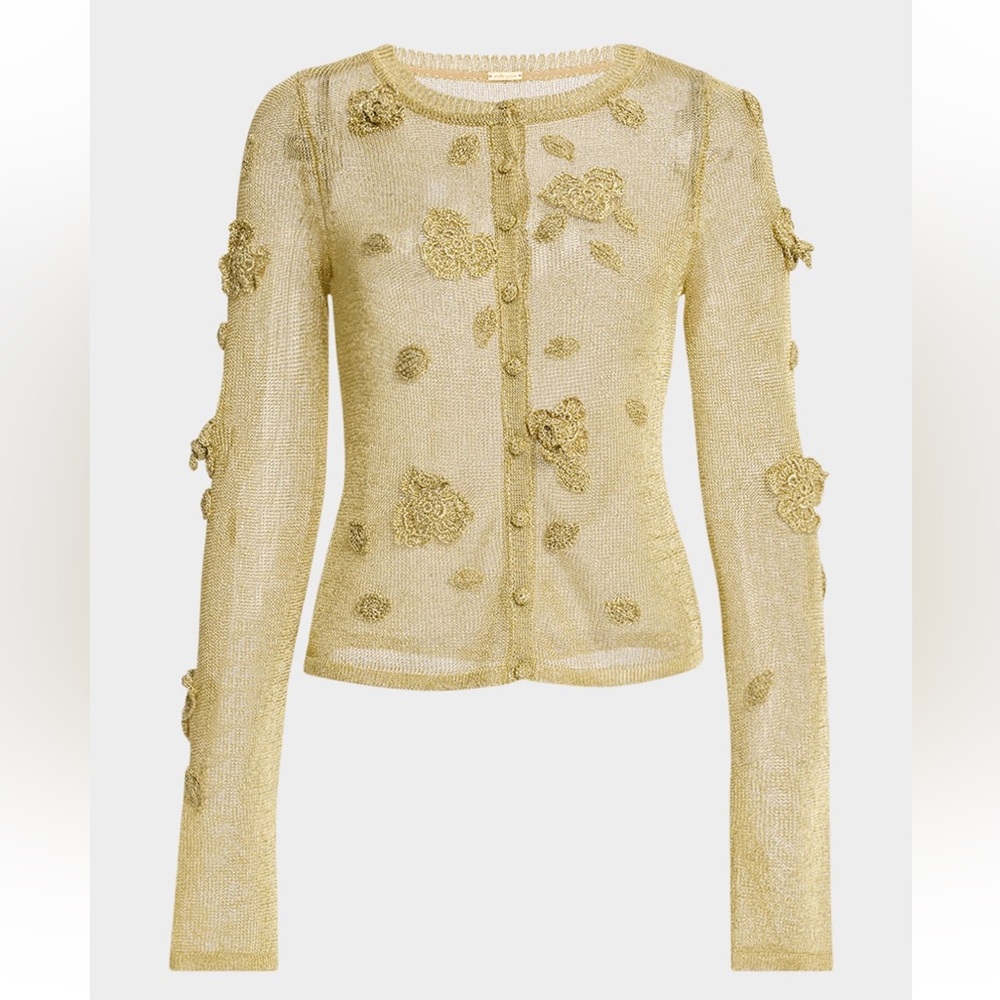 Cult Gaia ‘Kash’ gold knit cardigan size L